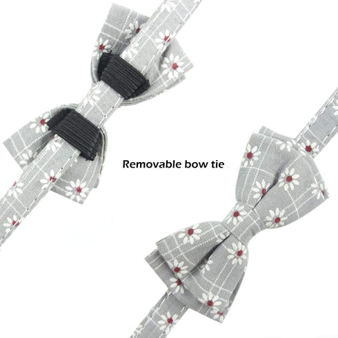Bowtie Cat Collars Breakaway with Bell Adjustable Cute Kitty Collar for Cat Puppy 7.5-11in