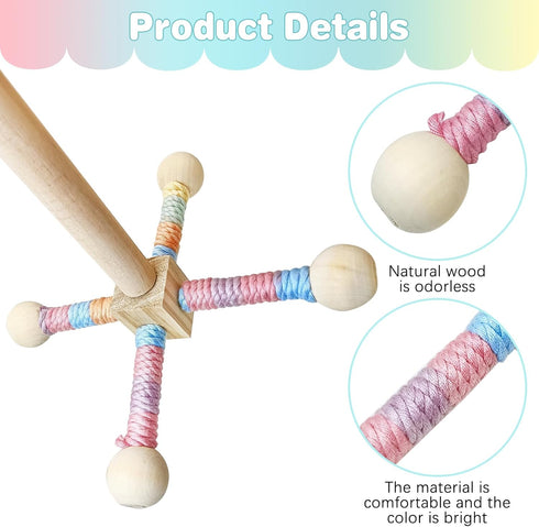 Set BNOSDM Bird Rope Perch with Stand Perch Toy Bendable Rope Perches Wooden Spinning Exercise Wheel Toy Parrot Cage