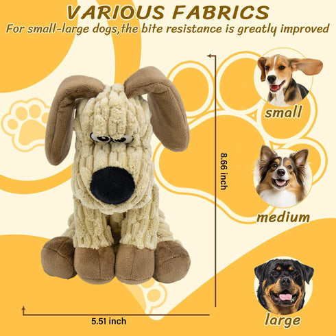 MeetYooo Squeaky Stuffed Dog Toys, Chew Toy for Large Medium Small Breeds, Plush Dog Toys to Keep Them Busy, Puppy