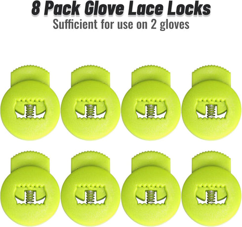 Glove Locks, 8 Pack Baseball Glove Lace Locks, Universal Fit for Baseball and Softball Gloves