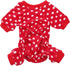 Polka Dots Dog Pajamas with Bow, Puppy Flannel Pjs for Christmas Small Dog Clothes