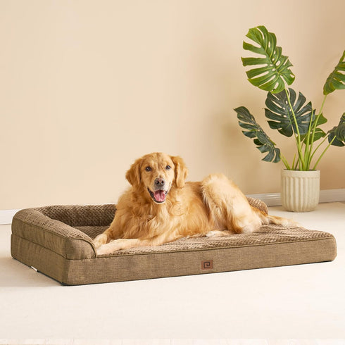 EHEYCIGA Memory Foam Orthopedic Dog Beds, Large Sized Washable Bed with Waterproof Lining, Removable Cover, 41x27