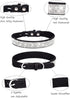 Dog Collar for Medium Dogs, Adjustable Leather Suede Bling Collar with Rhinestones - Black