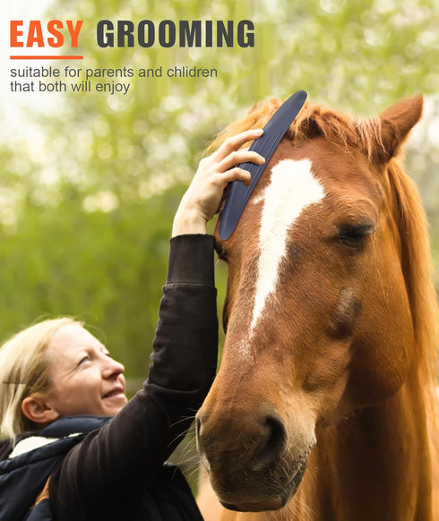 Shedding Blade for Horses Tool - Horse Brush for Deshedding Grooming Bathing, Multi-Functional Rubber Grooming Kit