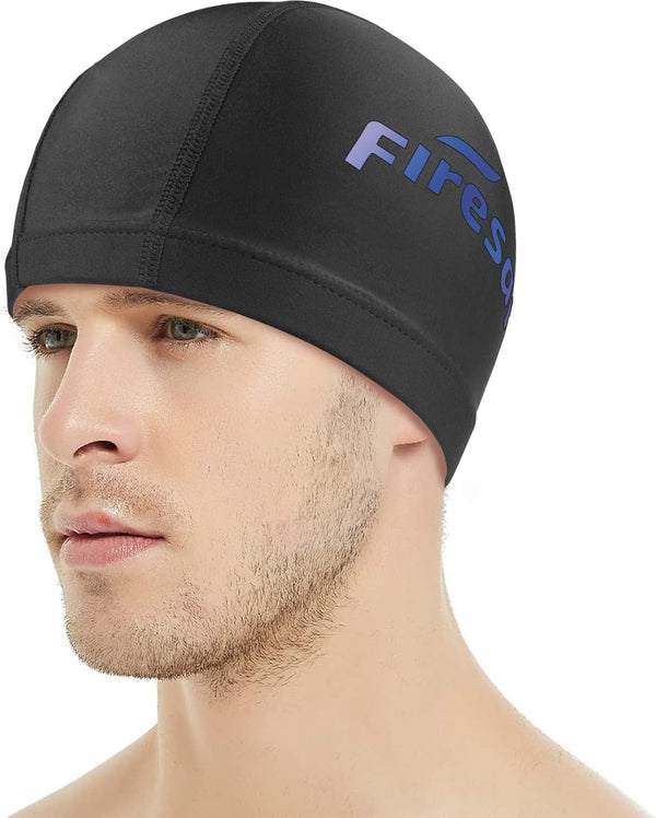 Firesara Fabric Swim Cap, High Elasticity for Long Short Hair, Breathable Swim Caps for Women Girls Men Kids