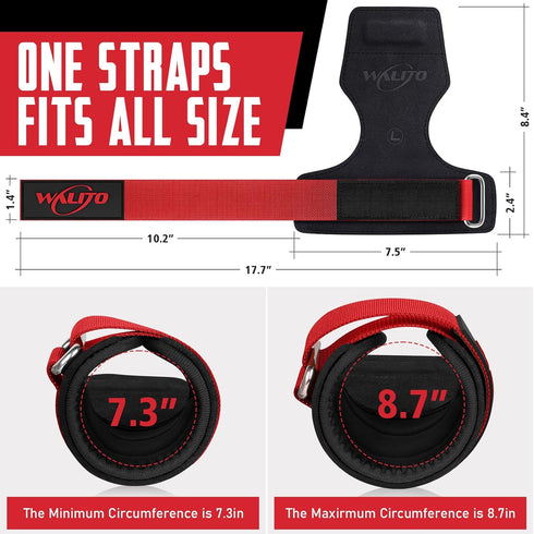 WALITO Wrist Straps for Weightlifting, Double Layer Leather Lifting Straps with Adjustable Neoprene Padded Wraps