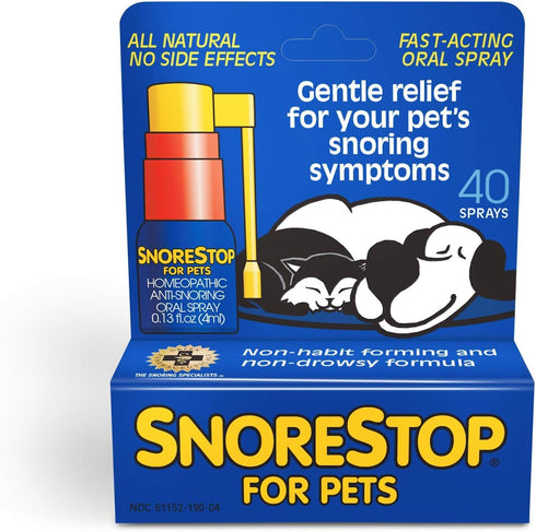 Snore Stop for Pets, 40 Sprays, Natural Anti-Snoring Solution, Snore Relief for Dogs Cats, Stop Snoring Aid, Sleep