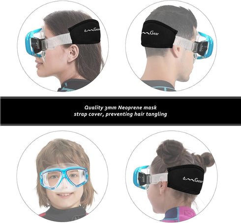 OMGear Swim Mask Dive Goggles with Nose Cover, Snorkeling Gear for Junior and Adult Scuba Diving and Spearfishing