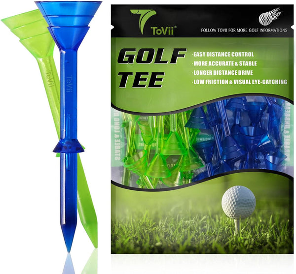 ToVii 3-1/4" Big Cup Plastic Golf Tees, 40 Pack, Excellent Durability and Stability Tees