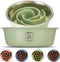 2-in-1 Metal Slow Feeder Dog Bowl, Bestalk Stainless Steel with Silicone Insert, Anti-Slip Base for All Dog Sizes