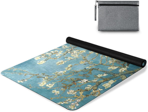 Leopard Skin Blue Animal Yoga Mat - Eco Friendly Non Slip Fitness Exercise Mat 70.8x26inc