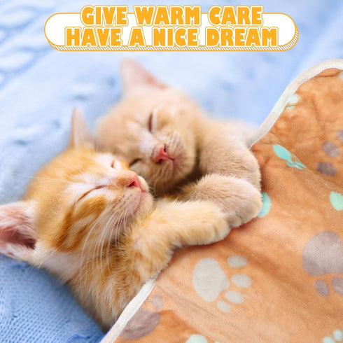 Chumia 18 Pcs Fleece Blanket for Puppy Dog Kitten Cat Pets, Cute Soft Warm Sleep Mat Cover (23 x 16 inch)