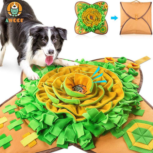AWOOF Snuffle Mat Pet Dog Feeding Mat, 28''x28'' Interactive Dog Puzzle Toys