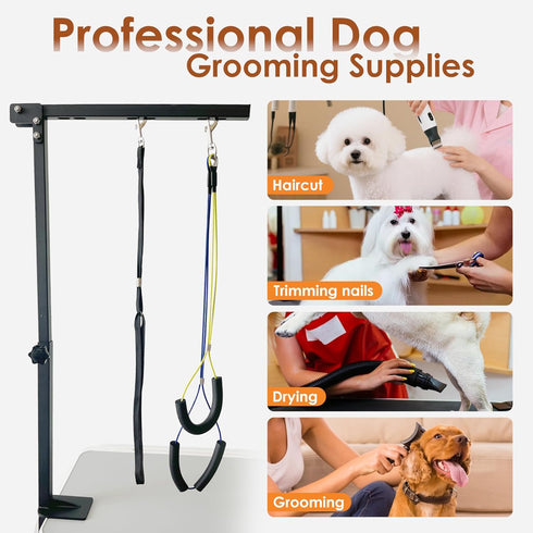 Mot Ycse Hammock Professional Dog Grooming Arm Kit with Adjustable & No-Sit Haunch Restraints All-in-One Solution