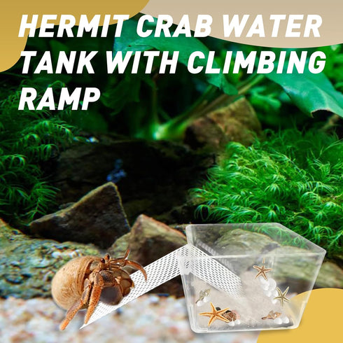2 Packs Hermit Crab Water Tank with Cuttable Climbing Ramp, Ideal Pool and Tank Combination