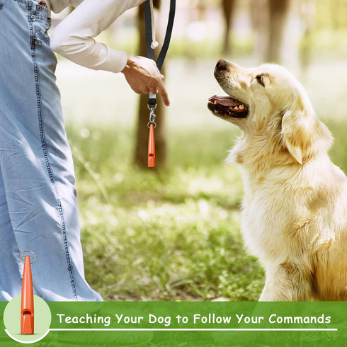 Weewooday 5 Pieces Dog Whistles for Recall Training - High Pitch Plastic Dog Training Whistle with Lanyards & Key Rings