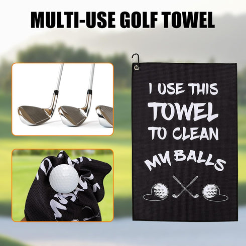 Golf Towel, Printed Golf Towels with Clip, Funny Golf Gifts for Men, Golfers, Birthday Gifts