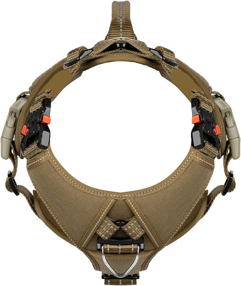 ICEFANG GN8 Quick-Moving Tactical Dog Harness with 2x Metal Buckles for X-Large Dogs, Reflective K9 Vest