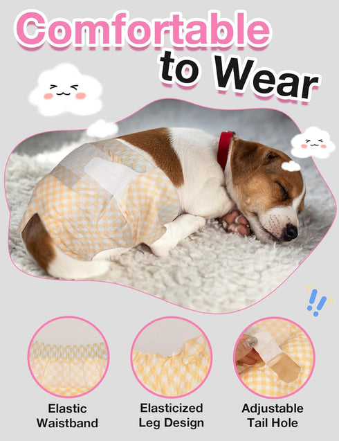 Dono Disposable Dog Diapers Female with Wetness Indicator, Disposable Doggie Diapers for Dogs in Heat, Super Absorbent