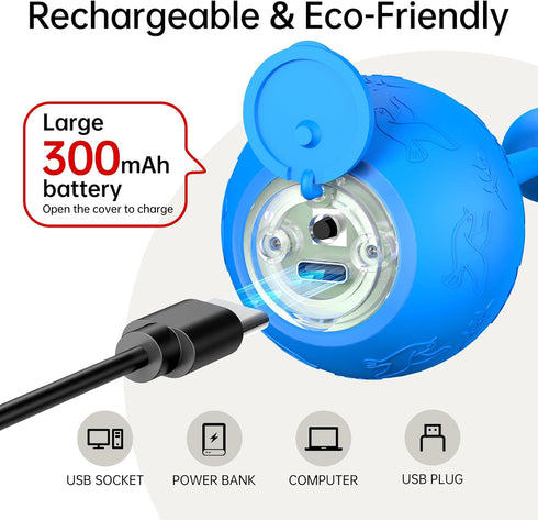 morhandisn Interactive Cat & Dog Toys for Indoor Pets, Automatic Electric Self Rotating Ball with Chirping Sound