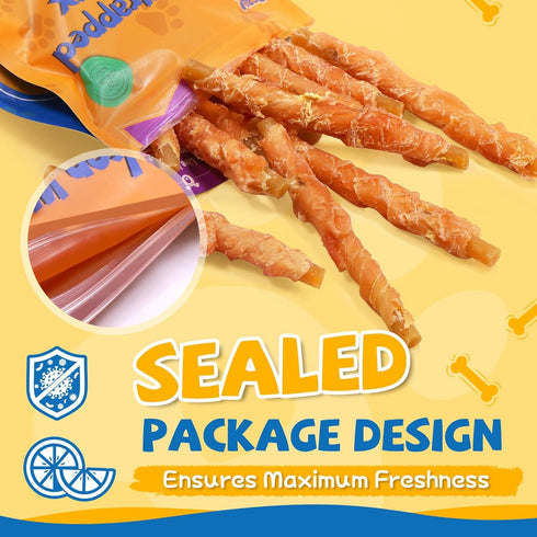 Gazeupon Dog Dental Treats, Chicken Wrapped Peanut Butter Sticks, Healthy Training Snacks for Dogs, Easy to Digest