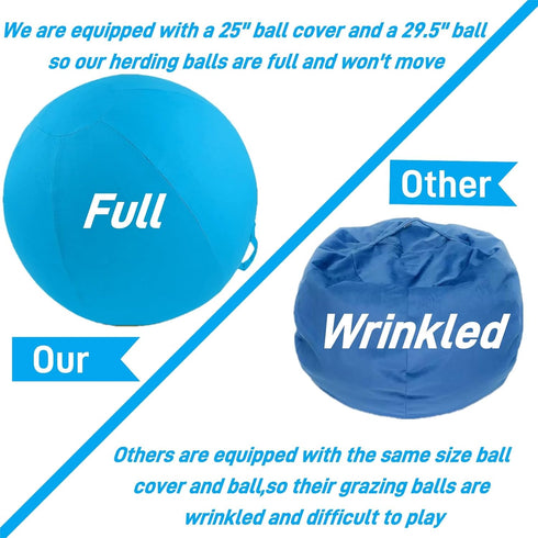 Tnoay 25'' Herding Ball for Dogs Horse with Cover | Dual Layered Herding Dog Jolly Ball for Australian Shepherds