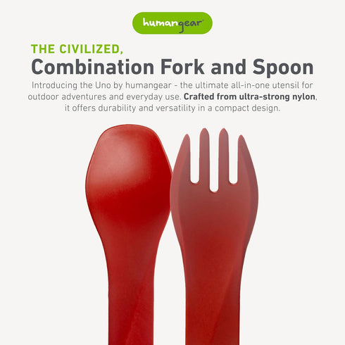 humangear GoBites Uno 3-Pack | Portable & Convertible Dining Ware | Travel & Camping Utensils | Multi-Functional Spork