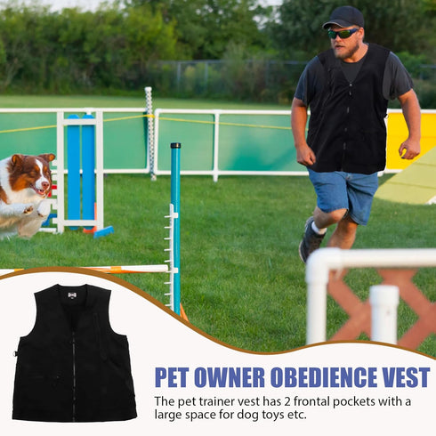 ULTECHNOVO Pet Owner Training Vest, Dog Trainer Cloth with Multi Pockets, Professional Pet Trainers Jacket