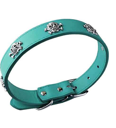 New Skull Dog Collar, Skeleton Cat Collar with Skull Design for Dogs and Cats, Blue Small
