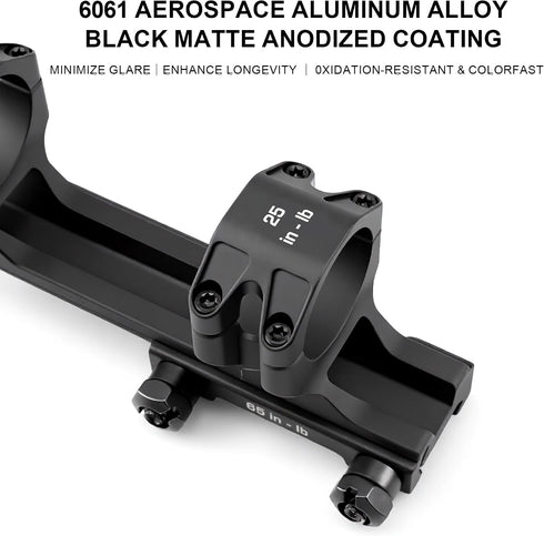 6061-T6 1.42 inch High(1inch/30mm/34mm) Precision Rifle Scope Mounts - Aluminum Picatinny Cantilever Scope Mounts