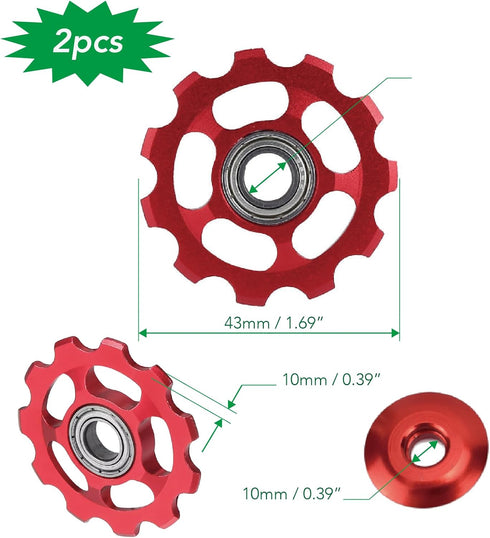 Jockey Wheel Pulley for Shimano Sram MTB Road Bike Derailleur 11T 3/32'' (Black)
