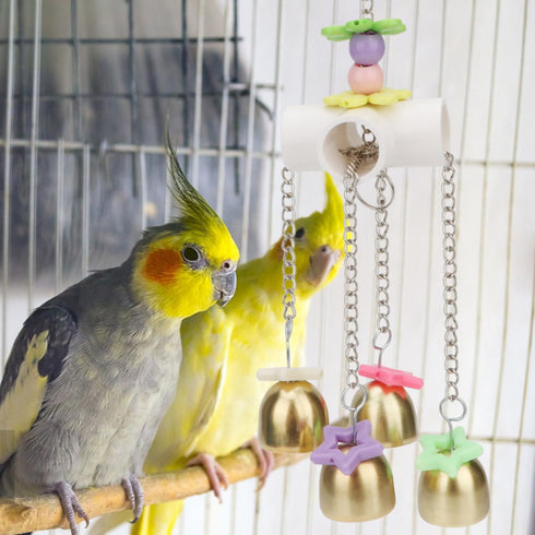 Bird Parrot Bells Toy, Sweet Sound for Budgie Parakeet Cockatiel Conure African Grey Lovebird