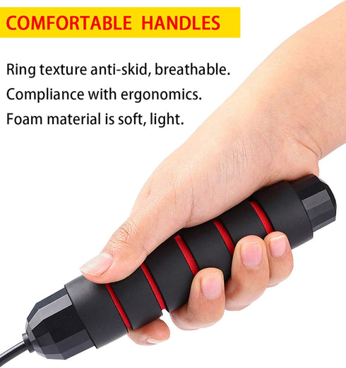 Jump Rope, Tangle-Free Rapid Speed Cable Skipping Rope, Adjustable for Men, Women, Kids - 2 Pack
