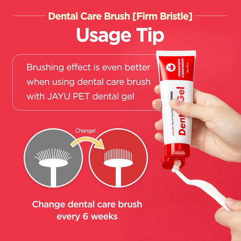 Dental Care Brush with Firm Bristles, Resilient Toothbrush for Dog Tartar and Plaque Removal