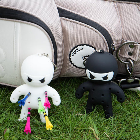 Golf Tee Holder, Ninja Portable Keychain Golf Ball Tees Holder, Golf Accessory Gift for Men & Women