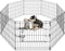 PEEKABOO Dog Pen Pet Playpen, Indoor Foldable Metal Wire Exercise Puppy Play Yard, Outdoor 8 Panels 24 Inch (Black)
