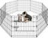 PEEKABOO Dog Pen Pet Playpen, Indoor Foldable Metal Wire Exercise Puppy Play Yard, Outdoor 8 Panels 24 Inch (Black)
