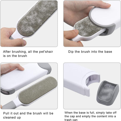 Pet Hair Remover Brush for Dogs, Cats & Puppies - Lint Remover Brush for Clothes, Small Size (Gray)