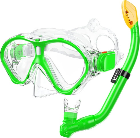 Gintenco Kids Snorkel Set, Unisex Diving Mask and Dry Top Snorkel Combo for Children
