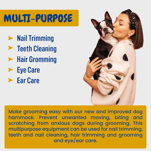 Generic Hammock Dog Grooming for Small Dogs - Pet Grooming Harness with Nail Clippers, Nail File, Scissors, Comb