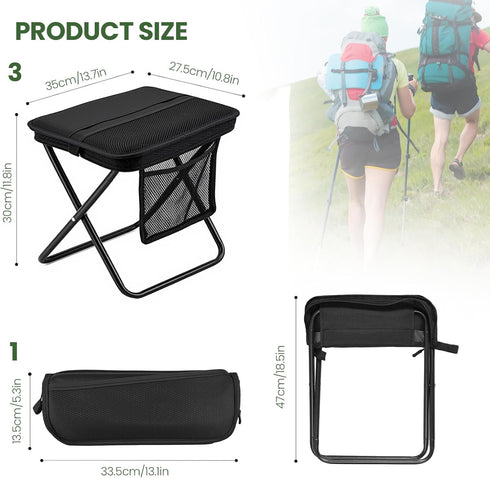 CJZYepopee Backpack Stool,246 Lbs 3s Setup,Handbag XL Portable Chair for Adults, Foldable Stool,Collapsible Capacity