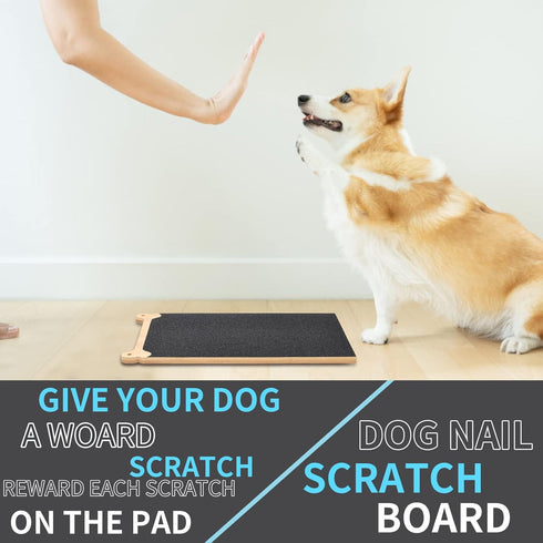 Dog Nail Scratch Pad and Bonus Handheld Dog Nail Filer - Stress-Free Scratch Board for Dog Claw Care