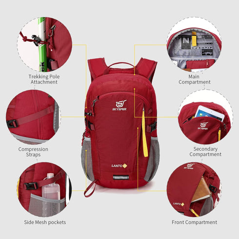 SKYSPER Small Hiking Backpack - 20L Lightweight Travel Daypack for Men and Women