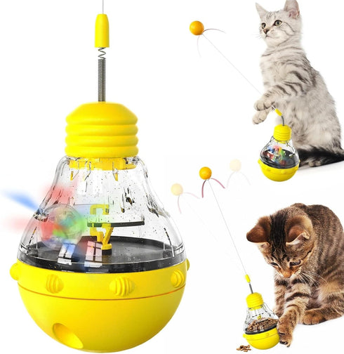 RXJPASD Boredom Buster Cat Interactive Feeder Toy, Tipping & Spinning Action Food Play Toy for Cats(Purple)