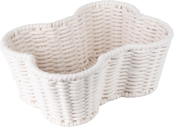 Dog Toy Basket - Handmade Dog Toy Bin, Dog Bone Shaped Basket for Toys, Dog Storage Organizer, Cat Toy Box, 17x13in Dog