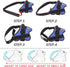 Bolux Dog Harness, No-Pull Reflective Vest, Breathable Adjustable Pet Harness with Handle for Outdoor Walking (Blue, S)