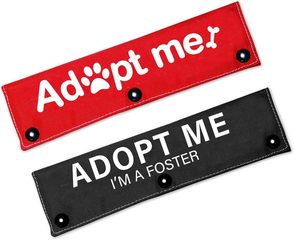 Adopt Me/I'm A Foster Dog Leash Sleeve 2 Set - Includes Red and Black Sleeves for Dog Owner Gift