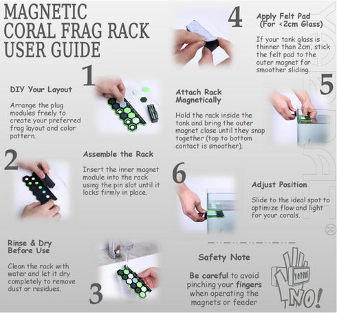 11 13 ~2cm), YOBBAI Magnetic Coral Frag Rack for Reef Tank, Saltwater Aquarium Frag Holder with Slots & Frag Plugs