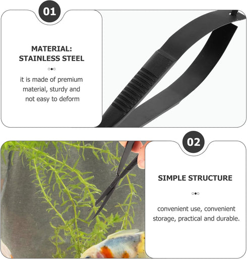 POPETPOP Aquatic Plant Scissors, Aquatic Spring Shears, Curved Aquarium Scissor Tool Kit for Fish Tank