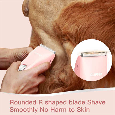 Dog Cat Home Hair Clipper, Portable Electric Grooming Kits, Pink, TS006